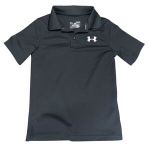 Youth Boys Under Armour Black Match Play Polo Size YS